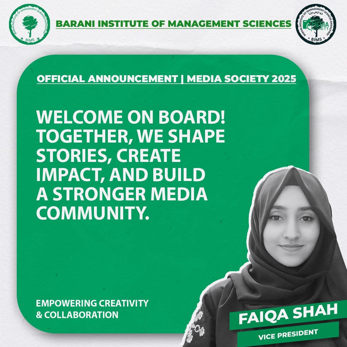 Faiqa Shah — Vice President